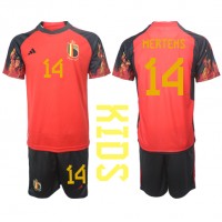 Belgien Dries Mertens #14 Hjemme Trøje Børn VM 2022 Kortærmet (+ Korte bukser)